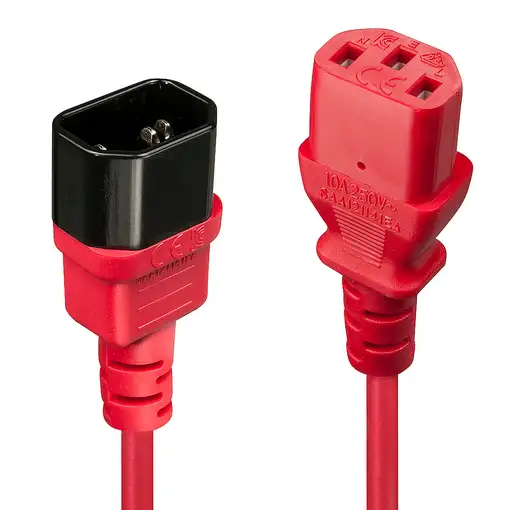 Lindy 30476 cable de transmisión Negro, Rojo 0,5 m C14 acoplador C13 acoplador