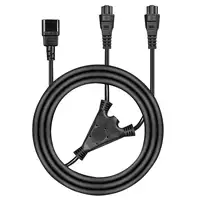 Lindy 30370 cable de transmisión Negro 2,5 m C14 acoplador 2 x conector C5