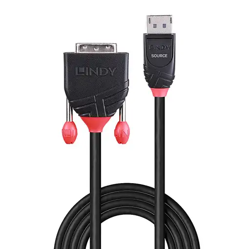 Lindy 41490 adaptador de cable de vídeo 1 m DVI-D DisplayPort Negro