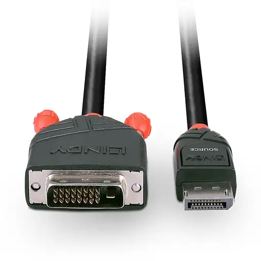 Lindy 41490 adaptador de cable de vídeo 1 m DVI-D DisplayPort Negro