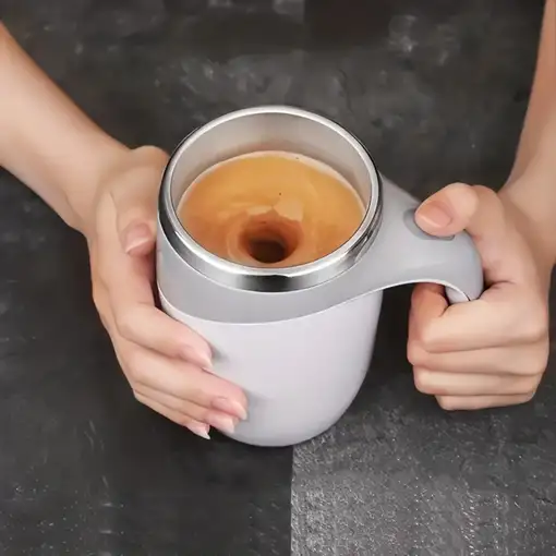 Taza de café Klack con agitación automática portátil, de acero inoxidable