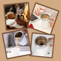 Taza de café Klack con agitación automática portátil, de acero inoxidable