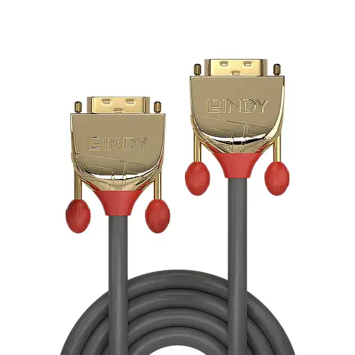 Lindy 36205 cable DVI 7,6 m DVI-D Negro, Oro