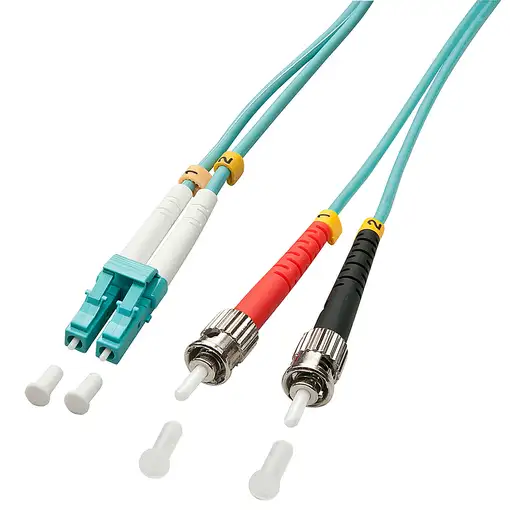 Lindy 20m OM3 LC - ST Duplex Cable de fibra óptica e InfiniBand Turquesa
