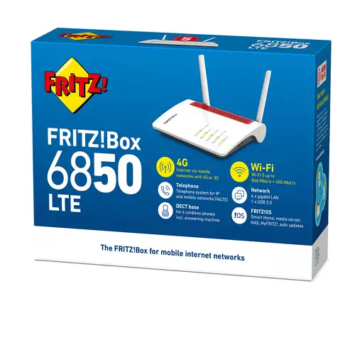 FRITZ!Box 6850 LTE router inalámbrico Gigabit Ethernet Doble banda (2,4 GHz / 5 GH