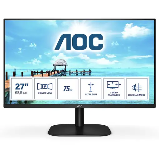 AOC B2 27B2H/EU LED display 68,6 cm (27") 1920 x 1080 Pixeles Full HD Negro AOC B2 27B2H/EU LED display 68,6 cm (27") 1920 x 1080 Pixeles Full HD Negro