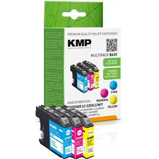 KMP B63V cartucho de tinta 3 pieza(s) Compatible Alto rendimiento (XL) Cian, Magen KMP B63V cartucho de tinta 3 pieza(s) Compatible Alto rendimiento (XL) Cian, Magen