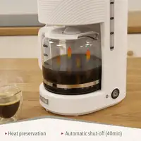 Cafetera Goteo 10 Tazas Máquina Café Filtro Reutilizable, 1,25 L, CM1171WHT Briebe