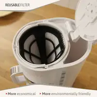 Cafetera Goteo 10 Tazas Máquina Café Filtro Reutilizable, 1,25 L, CM1171WHT Briebe