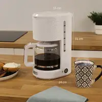Cafetera Goteo 10 Tazas Máquina Café Filtro Reutilizable, 1,25 L, CM1171WHT Briebe
