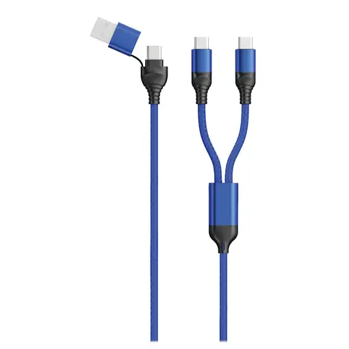 2GO 797366 cable USB 1,2 m USB A/USB C 2 x USB C Negro, Azul