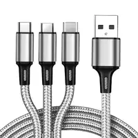 Cable 3 en 1 Universal Klack de 1 metro MicroUSB, Lightning y Tipo-C.