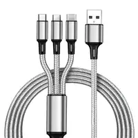 Cable 3 en 1 Universal Klack de 1 metro MicroUSB, Lightning y Tipo-C.