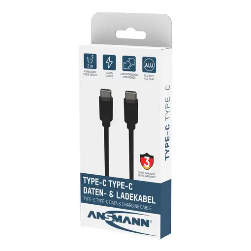 Ansmann 1700-0122 cable USB 2 m USB C Negro