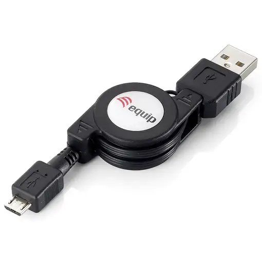 Equip 128595 Cable retráctil USB 2.0 de tipo A macho a Micro-B, 1,0 m
