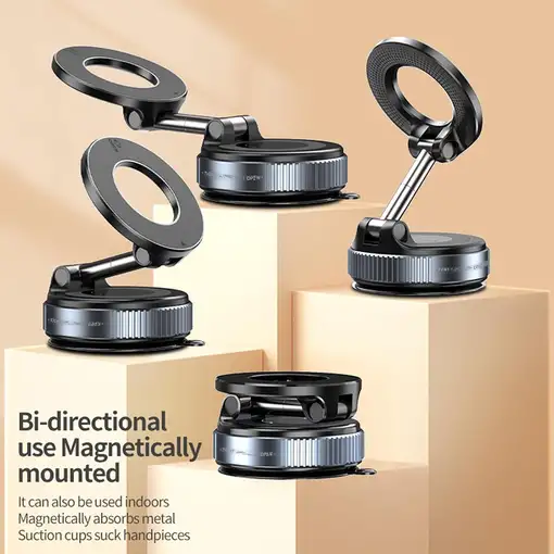 Soporte magnético Klack para teléfono con brazo regulable 360, ventosa ultra vacío
