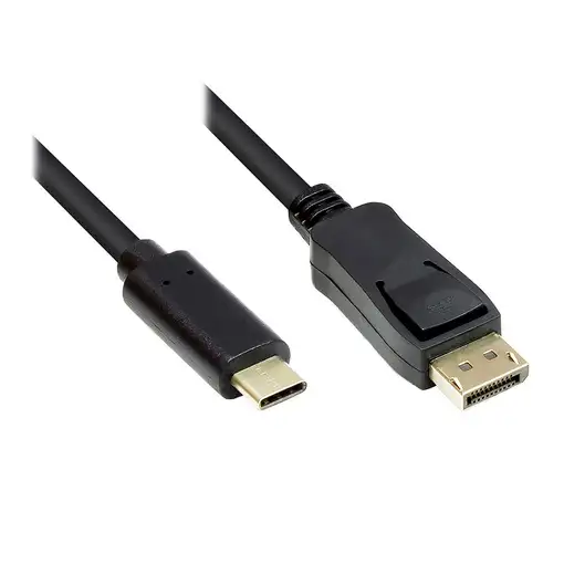 Alcasa GC-M0105 adaptador de cable de vídeo 1 m USB Tipo C DisplayPort Negro