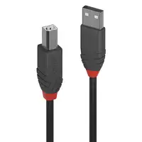 Lindy 36671 cable USB USB 2.0 0,5 m USB A USB B Negro, Gris