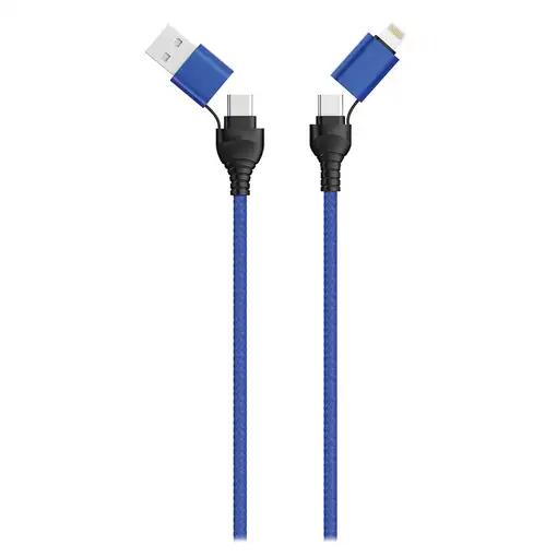 2GO 797368 cable USB 1,2 m USB A/USB C USB C/Lightning Negro, Azul