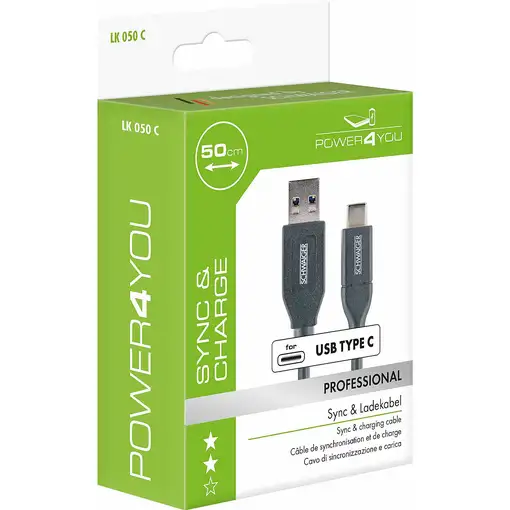 Schwaiger LK 050 C cable USB USB 3.2 Gen 2 (3.1 Gen 2) 0,5 m USB A USB C Negro