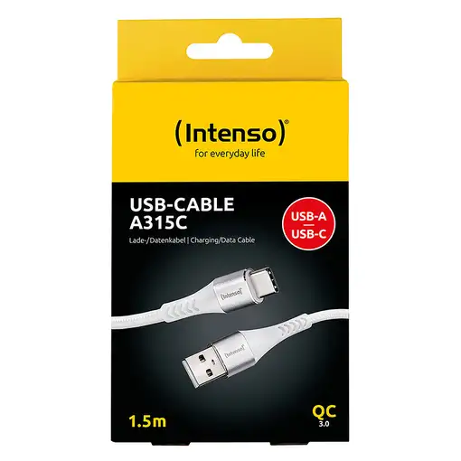 Intenso Cable de carga/datos USB-C A315C, 1,5 m, carga rápida hasta 60 vatios, bla