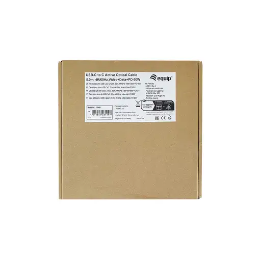 Equip 119461 Cable óptico activo USB-C a C, M/M, 5,0m, PD 60W, 4K/60Hz, 10Gbps, Ví