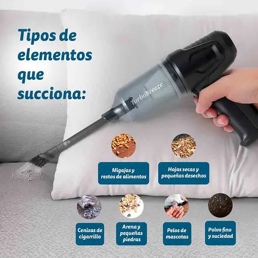 Aspirador de mano 12 KPa, 80W, autonomía 25 minutos, carga USB, CARFORCE2 GRUNKEL