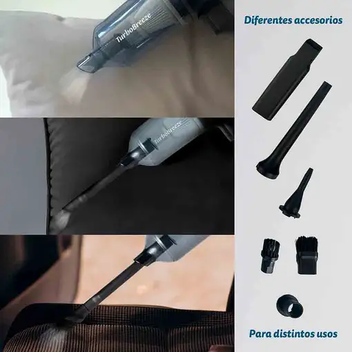 Aspirador de mano 12 KPa, 80W, autonomía 25 minutos, carga USB, CARFORCE2 GRUNKEL