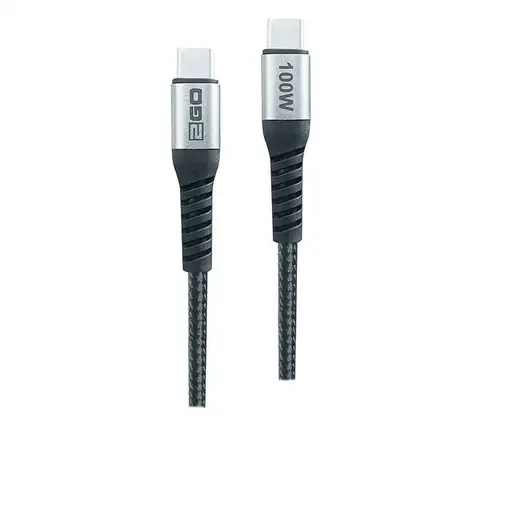 2GO 797510 cable USB USB 2.0 1,2 m USB C Negro, Plata
