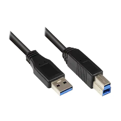 Alcasa 2710-S002 cable USB USB 3.2 Gen 1 (3.1 Gen 1) 0,2 m USB A USB B Negro