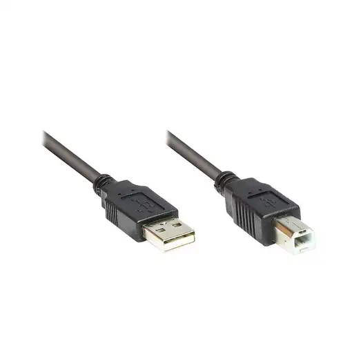 Alcasa USB 2.0 1.8m cable USB 1,8 m USB A USB B Negro