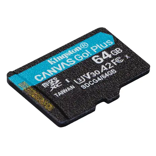 Kingston Technology Tarjeta microSDXC Canvas Go Plus Gen4 de 64 GB, 200 MB/s, A2 U