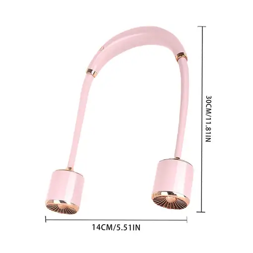 Ventilador de Cuello Klack Recargable por USB: Refresca Tu Día Rosa