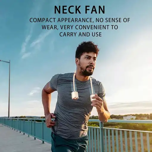 Ventilador de Cuello Klack Recargable por USB: Refresca Tu Día Beige