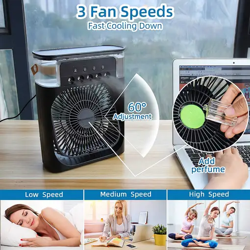 Mini Aire Acondicionado Ventilador Klack Portatil Enfriador de aire 4 en 1 Blanco