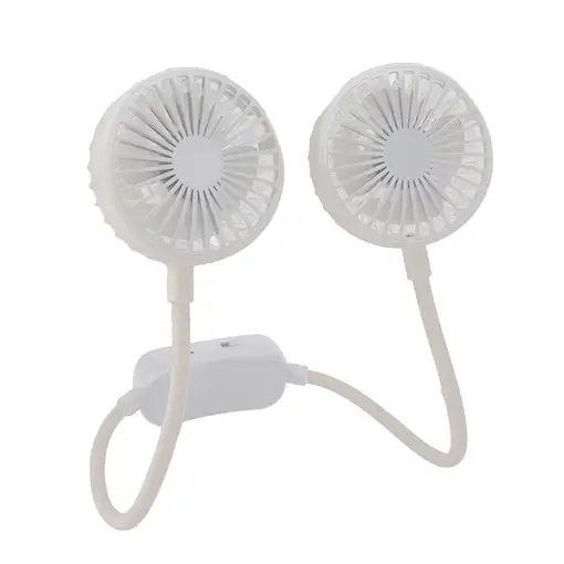 Ventilador Portátil De Cuello Klack De Doble Cabeza USB Blanco