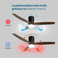 Ventilador techo Grunkel SKYWIND-52WN, 6-40W, LED 15W, 6 vel, mando, temporizador