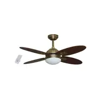 Ventilador BERMEO CUERO, 4 palas reversibles, 105 cm, bronce envejecido, 60W