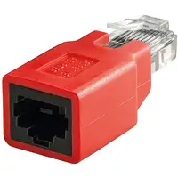 Goobay 68912 cambiador de género para cable RJ-45 Rojo