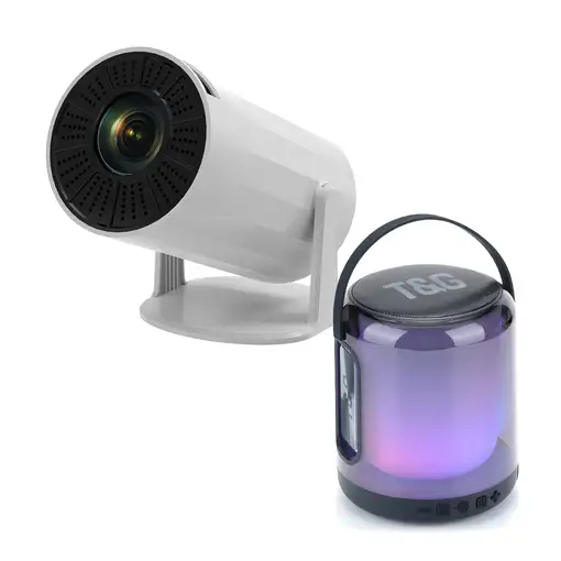 Klack Mini Proyector Portátil 4K y Altavoz TG-376 con Android , WiFi , Bluetooth