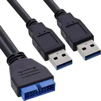 InLine 33447I cable USB USB 3.2 Gen 1 (3.1 Gen 1) 0,4 m 2 x USB Negro