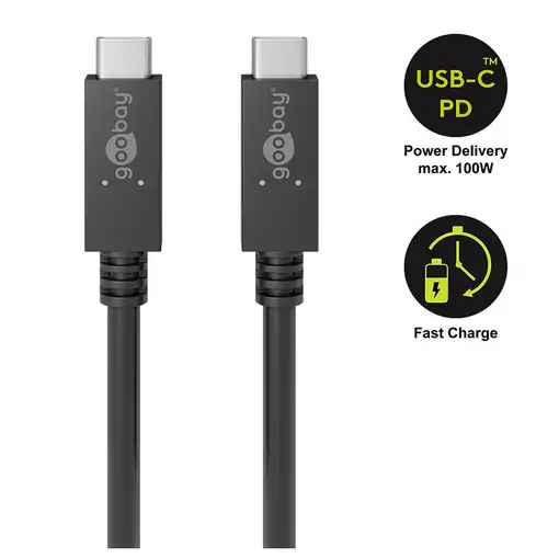 Wentronic 49254 cable USB USB 3.2 Gen 2 (3.1 Gen 2) 1 m USB C Negro