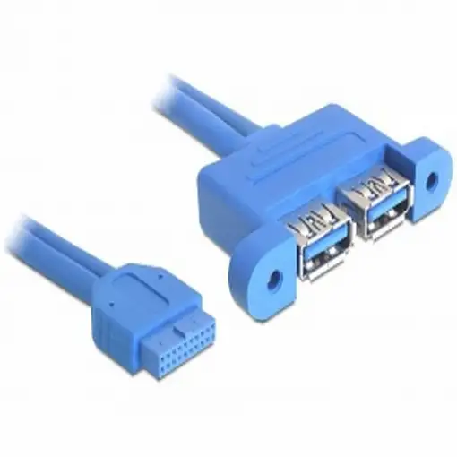DeLOCK 82941 cable USB USB 3.2 Gen 1 (3.1 Gen 1) 0,45 m 2 x USB A Azul