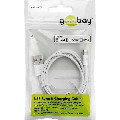 Goobay 72905 cable de conector Lightning 0,5 m Blanco