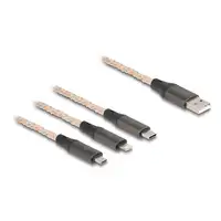 DeLOCK Cable de carga USB RGB 3 en 1 Tipo-A a Lightning/Micro USB/USB Type-C 1,20