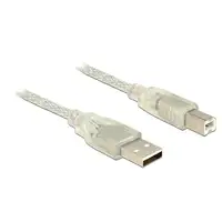DeLOCK 83893 cable USB USB 2.0 1,5 m USB A USB B Translúcido