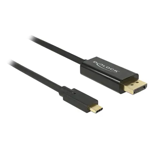 DeLOCK 85255 adaptador de cable de vídeo 1 m USB Tipo C DisplayPort Negro