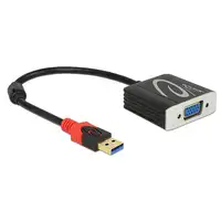 DeLOCK 62738 adaptador de cable de vídeo 0,2 m VGA (D-Sub) Negro