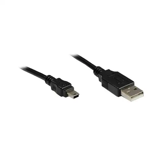 Alcasa 3310-AM03 cable USB USB 2.0 0,3 m USB A Mini-USB B Negro