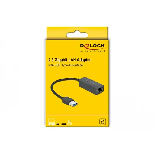 DeLOCK Adaptador USB Tipo-A macho a 2,5 Gigabit LAN compacto